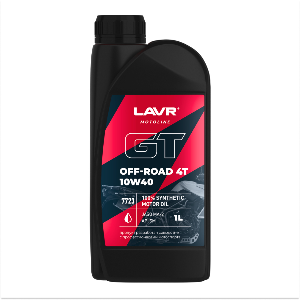 Ln7723_LVR LAVR MOTO Моторное масло GT OFF ROAD 4T 10W40 SM, 1 л