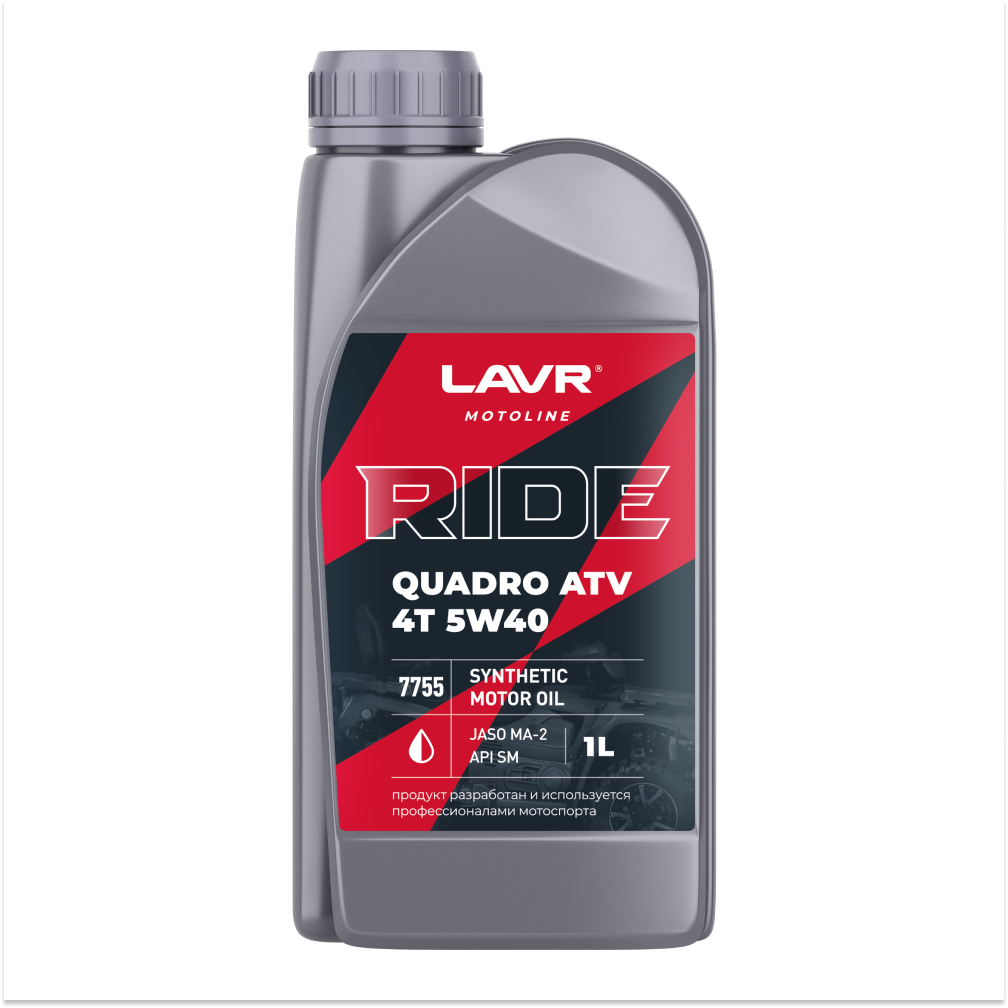 Ln7755_LVR LAVR MOTO Моторное масло RIDE QUADRO 4Т 5W40 SM, 1 л