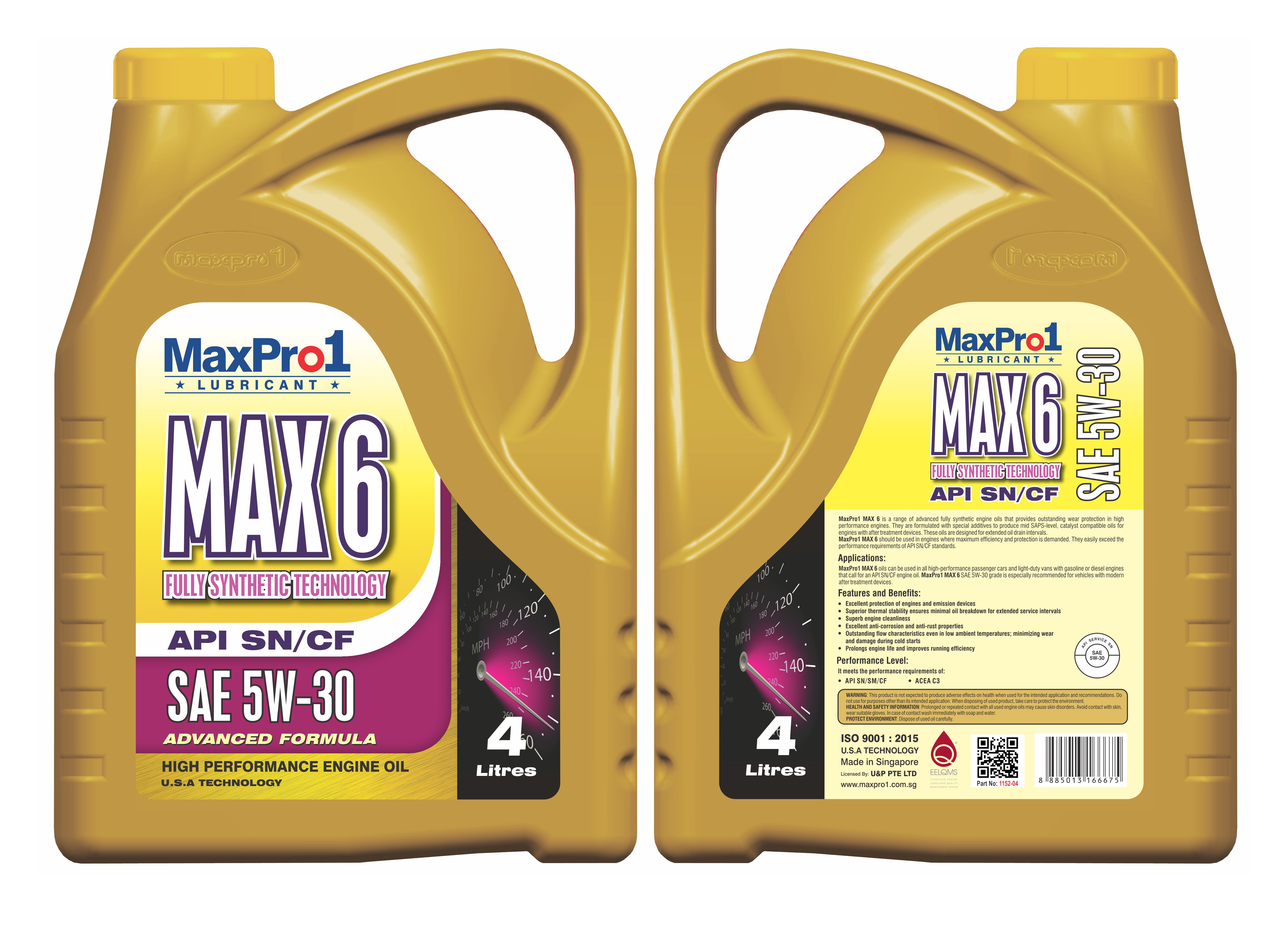115204_MP MaxPro1 Моторное масло MAX 6 SAE 5W30 (API: SN/CF), 4L
