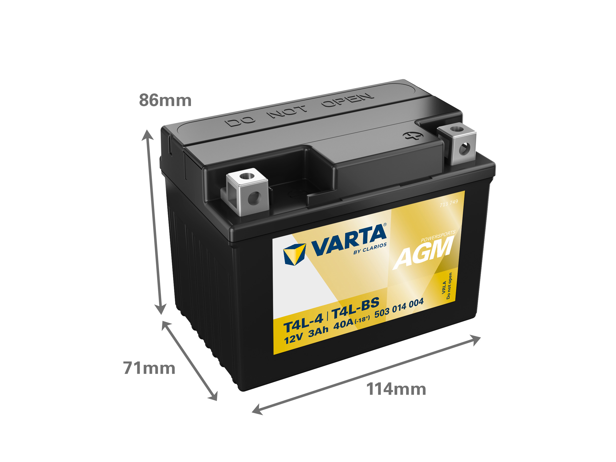 503014004 VARTA Аккумулятор 3Ah  503014   "-  +"  114x71x86