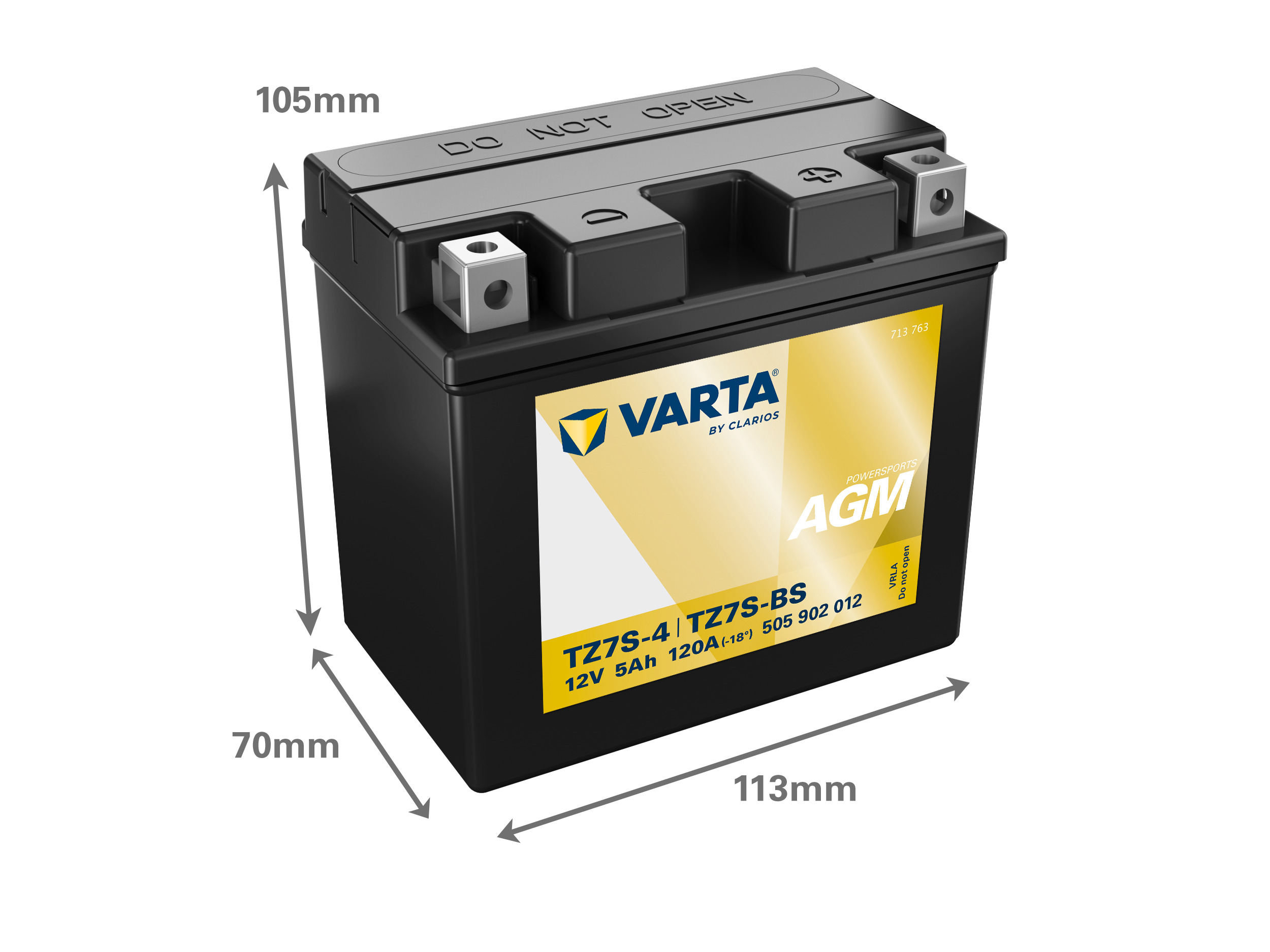 505902012 VARTA Аккумулятор 5Ah  505902 "-  +" 113x70x105