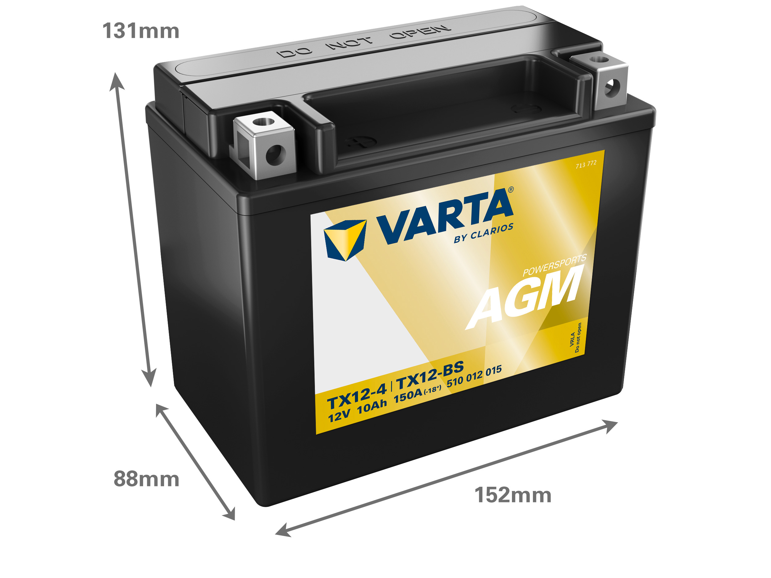 510012015 VARTA Аккумулятор 10Ah  510012 "+  -" 152x88x131