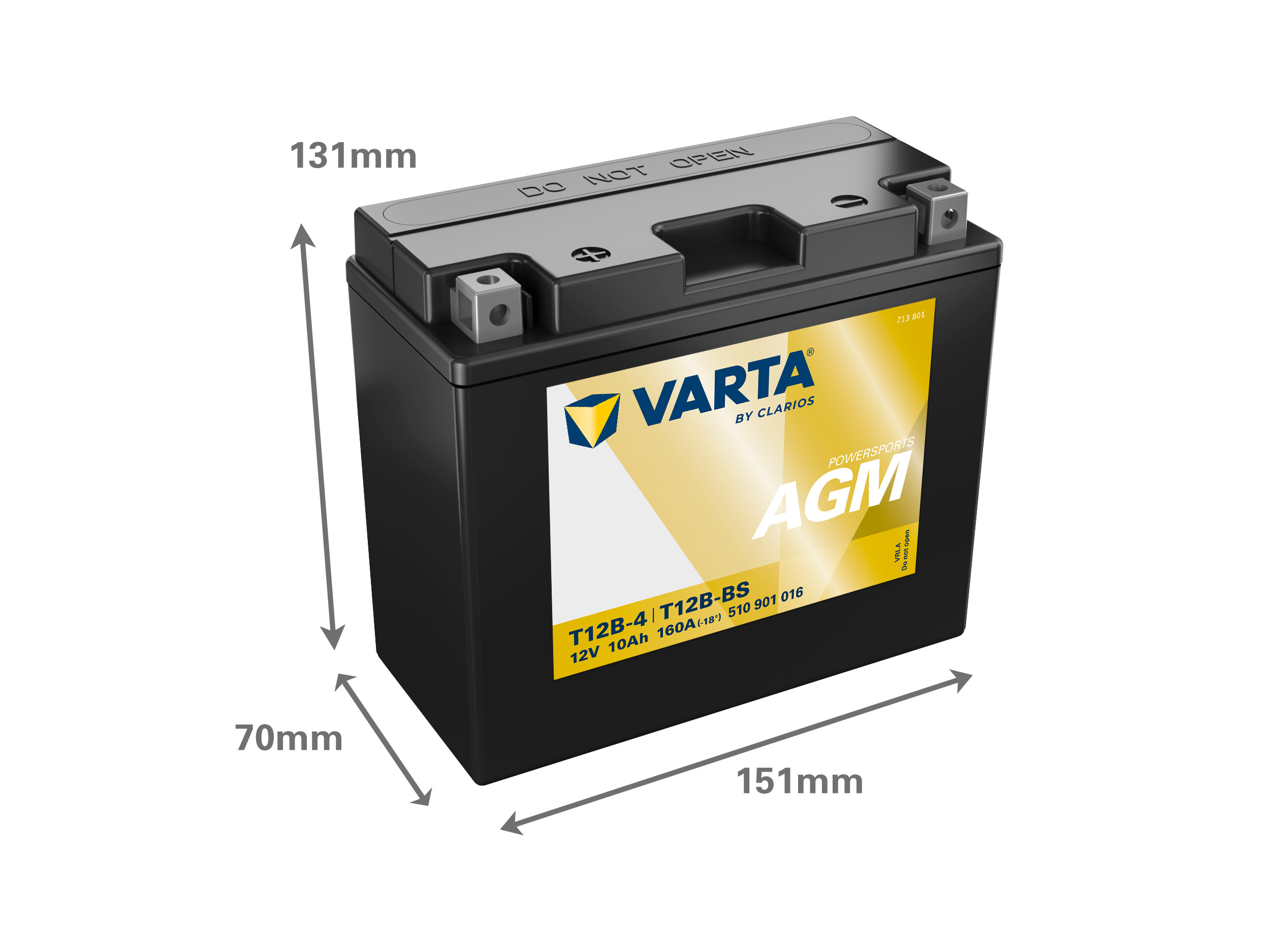 510901016 VARTA Аккумулятор 10Ah  510901 "+  -" 151x70x131