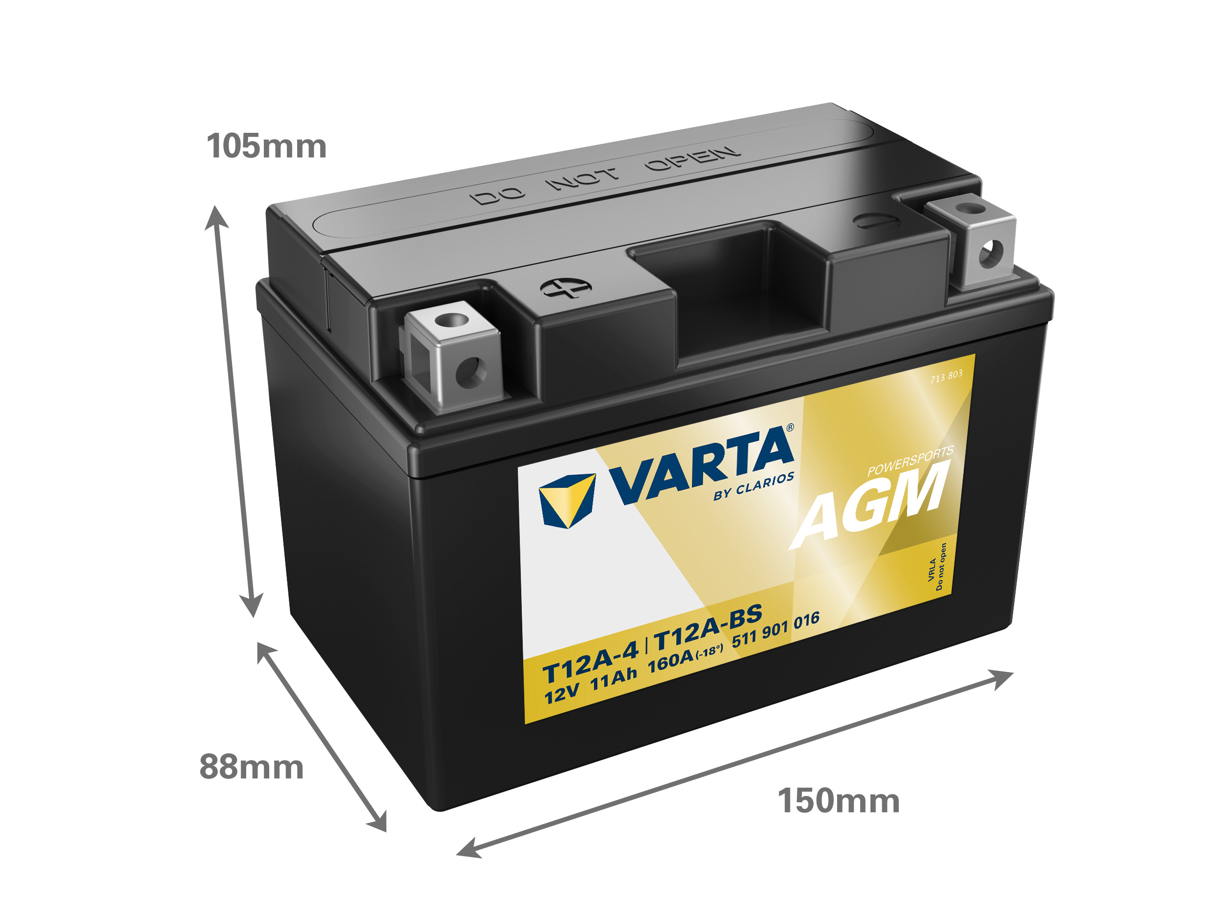 511901016 VARTA Аккумулятор 11Ah  511901 "-  +" 150x88x105