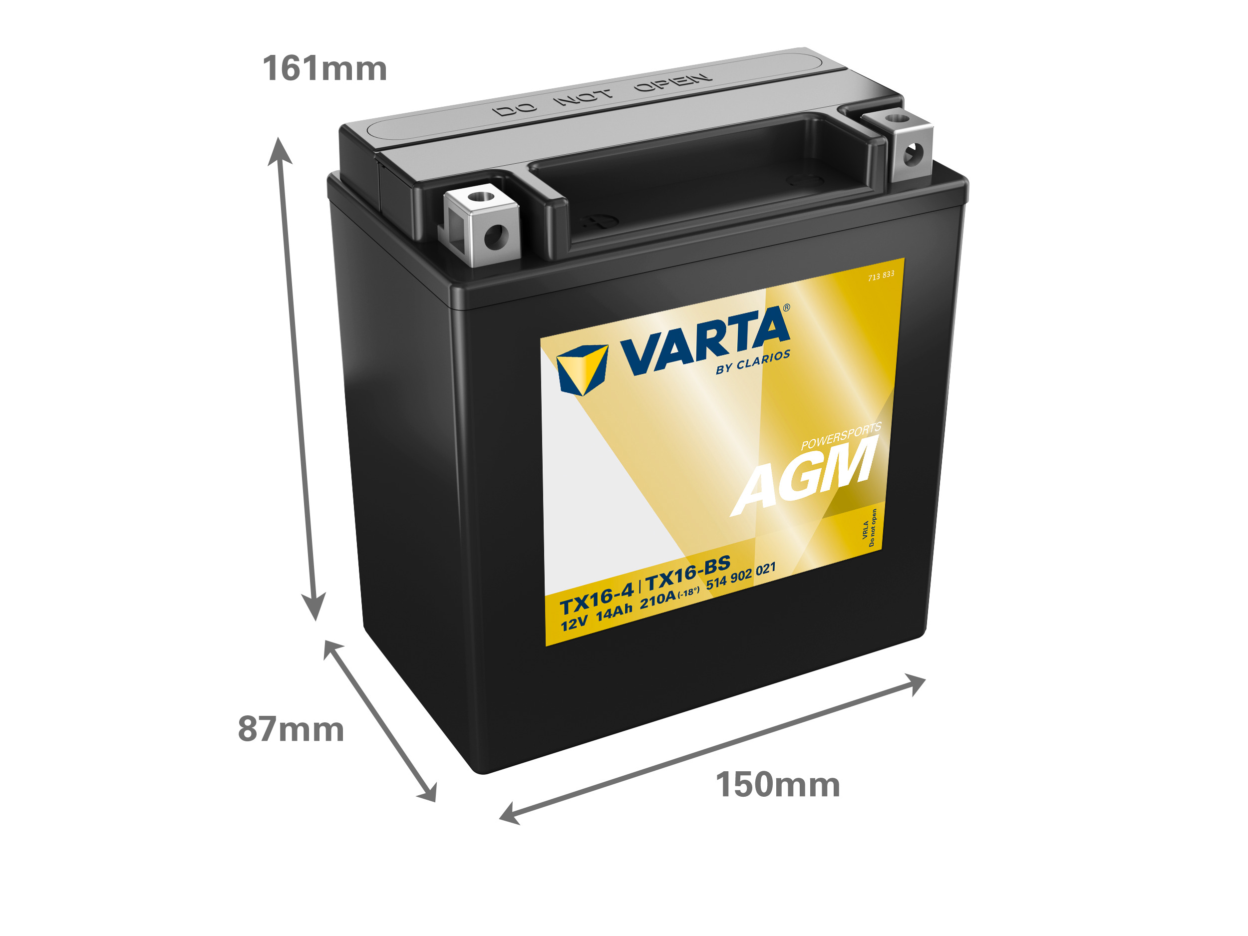 514902021 VARTA Аккумулятор 14Ah  514902 "+  -" 150x87x161