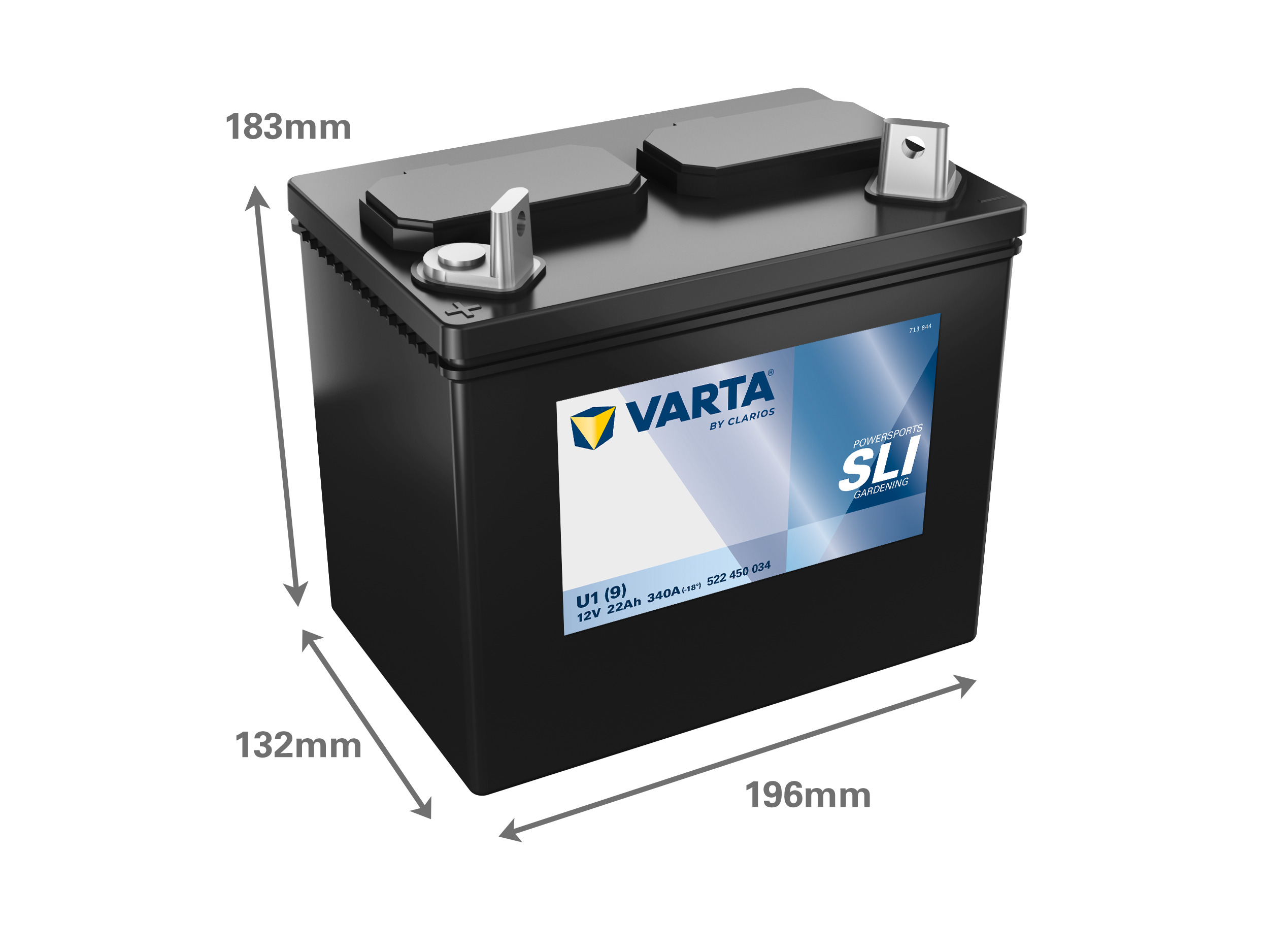 522450034 VARTA Аккумулятор 22Ah 522450   "+  -"  196x132x183