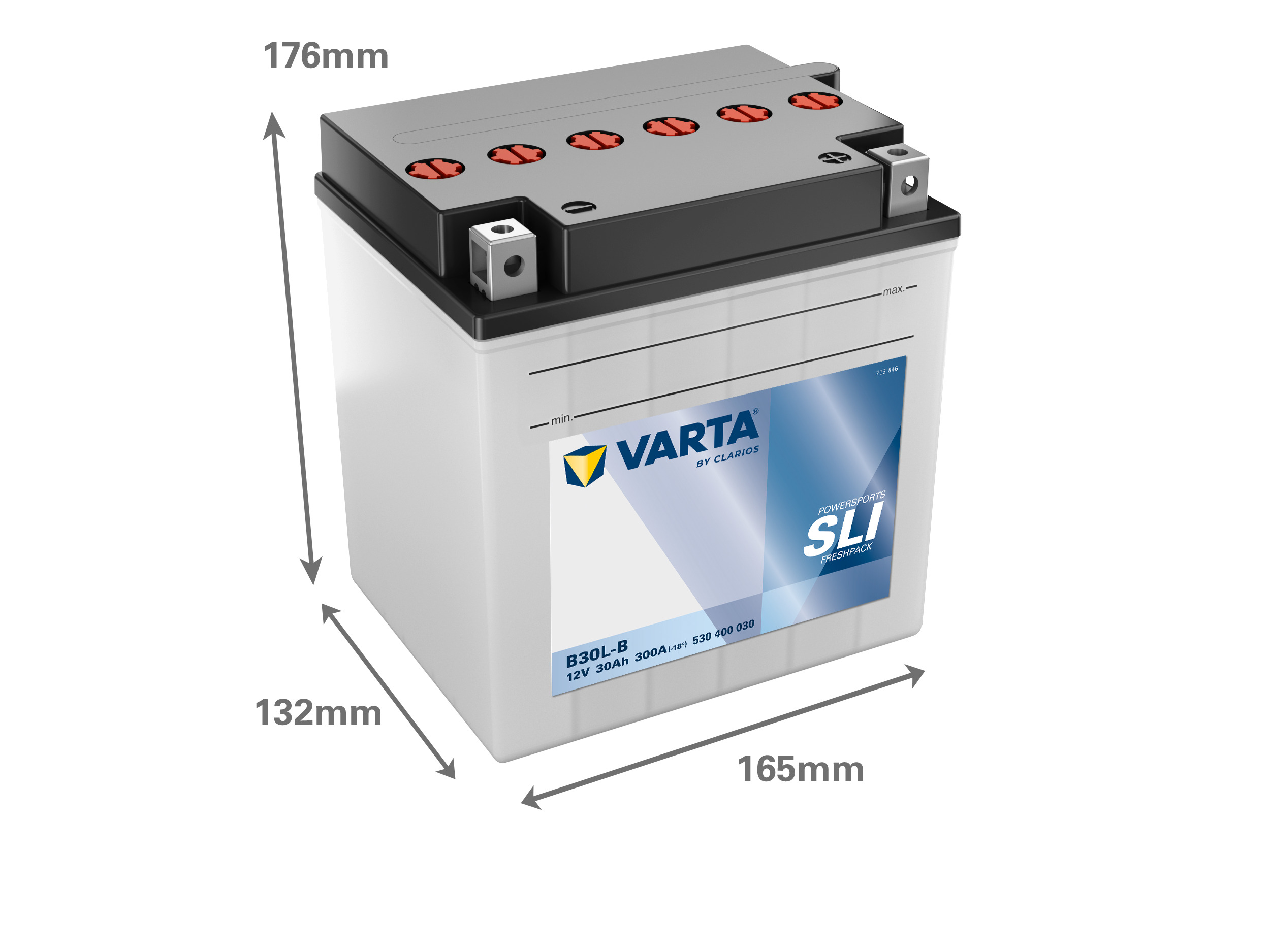 530400030 VARTA Аккумулятор 30Ah  530400   "-  +"  168x132x176