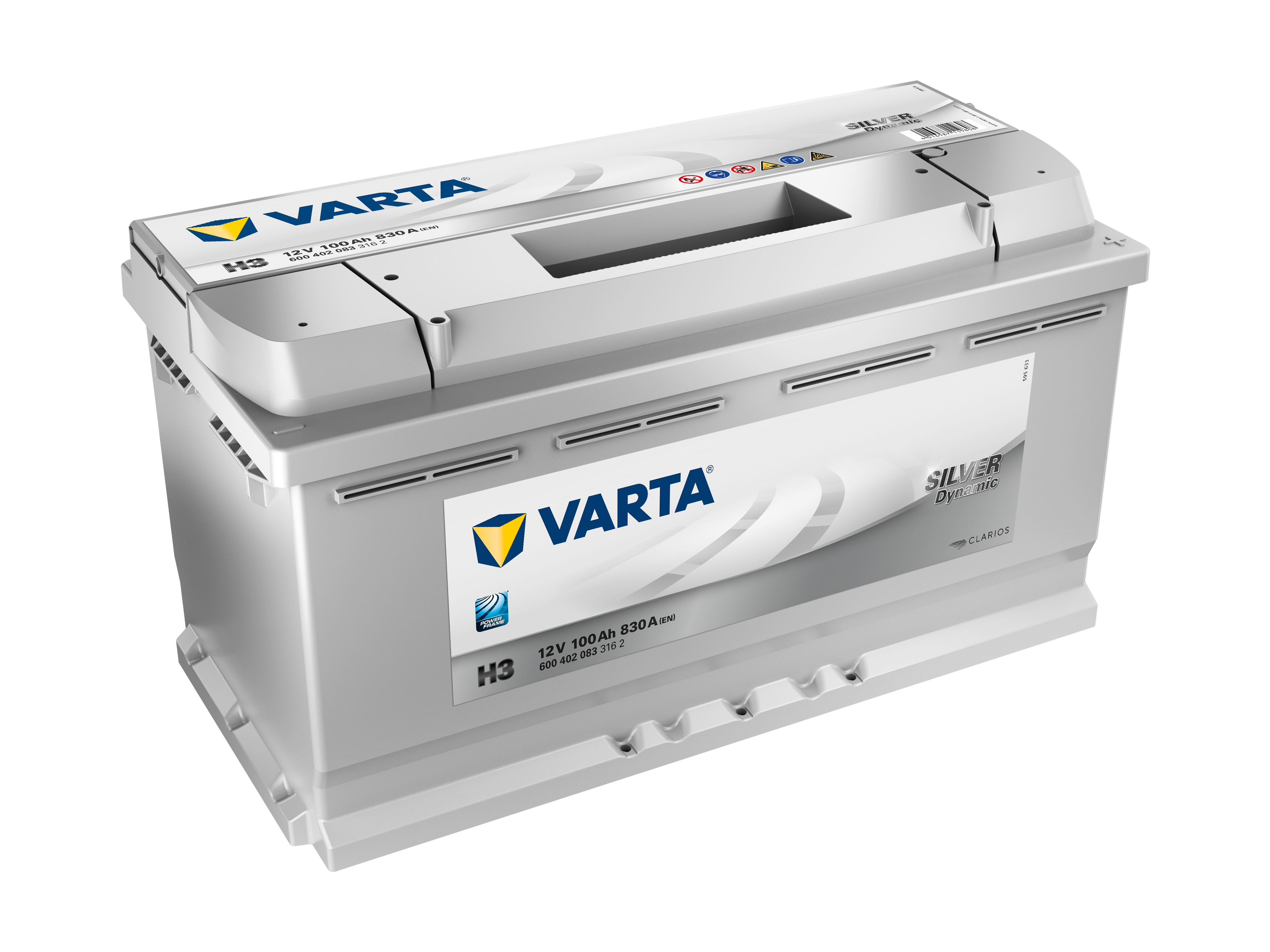 600402083 VARTA Аккумулятор 100Ah  600402   "-  +"  353x175x190